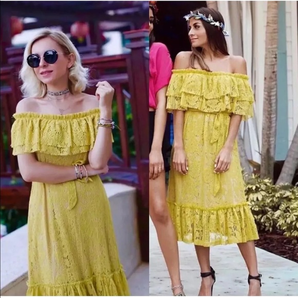 Zara Dresses & Skirts - ✨ZARA RARE LACE RUFFLED OFF SHOULDER DRESS✨